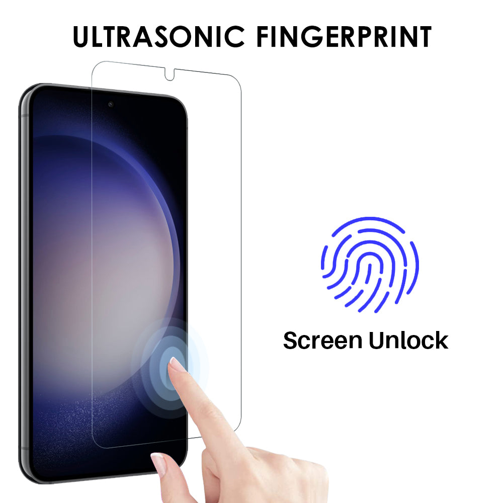 NORTHJO pro Samsung Galaxy S23 TPU pouzdro na telefon + ochranné tvrzené sklo + fólie na čočku fotoaparátu (podpora odemykání otisků prstů) NORTHJO pro Samsung Galaxy S23 TPU pouzdro na telefon + ochranné tvrzené sklo + fólie na čočku fotoaparátu (podpora odemykání otisků prstů)
